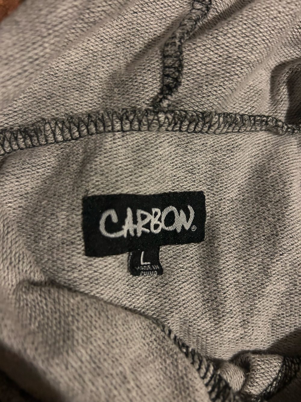 Carbon Heather Gray Crew with Black Logo Tag
